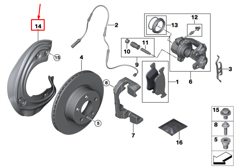 new bmw 3 g20 front right brake disc protection 34106871336 original