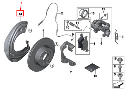 new bmw 3 g20 front right brake disc protection 34106871336 original