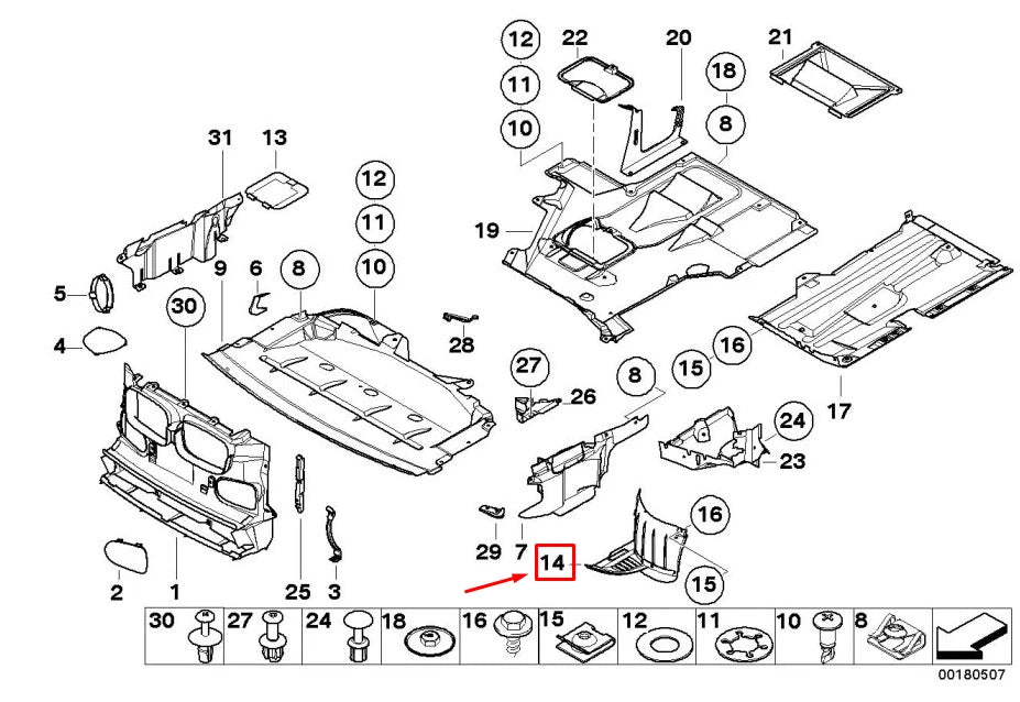 NEW BMW 5 E39 FRONT RIGHT INNER FENDER FRONT PART 8159426 51718159426 ORIGINAL