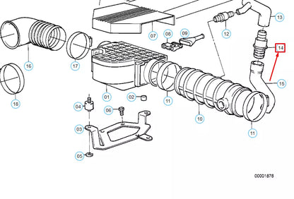 NEW BMW 5 E34 ENGINE CRANKCASE BREATHER HOSE CONNECTOR EML 11151719840 ORIGINAL