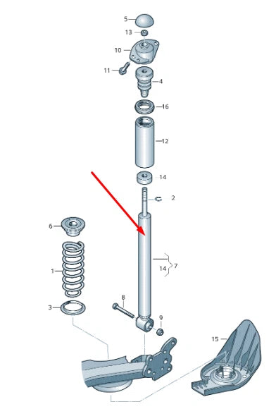 NEW VOLKSWAGEN POLO 6R 6C REAR SHOCK ABSORBER 6R0513025L