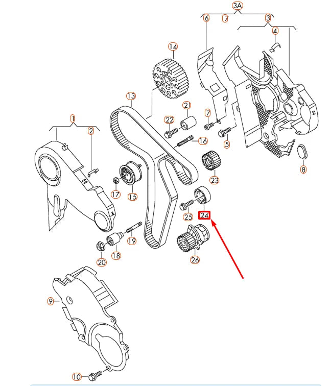 NEW VOLKSWAGEN CC TOOTHED BELT IDLER PULLEY 03L109244J ORIGINAL