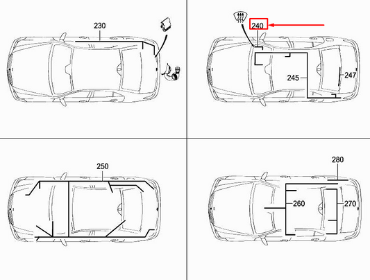 new mercedes-benz s w222 heated windshield wiring harness a2225406127 original