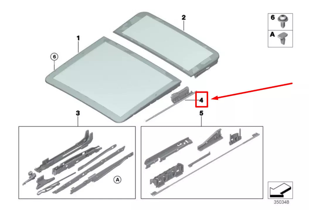 NEW BMW X5 E70 FRONT SUNROOF CABLE 54107387113 7387113 ORIGINAL