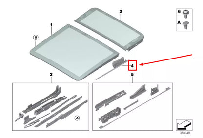 NEW BMW X5 E70 FRONT SUNROOF CABLE 54107387113 7387113 ORIGINAL
