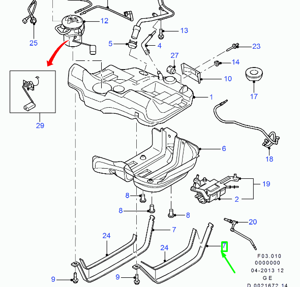 new ford mondeo mk2 left fuel tank strap 1459371 1s71-9057-ac original