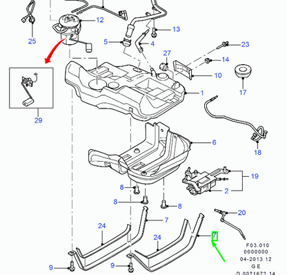 new ford mondeo mk2 left fuel tank strap 1459371 1s71-9057-ac original