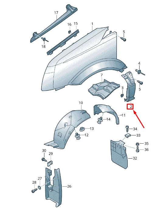 NEW VOLKSWAGEN CRAFTER 2F MK1 FRONT LEFT LOWER WING 2E0821101 ORIGINAL