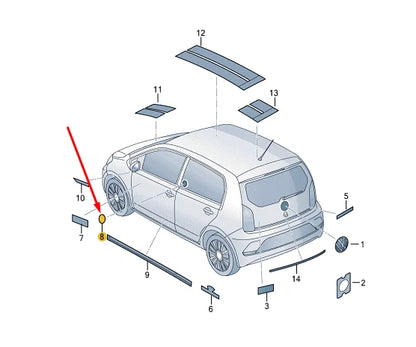NEW VW UP BEATS BADGE SELF-ADHESIVE 6C0853688MFOD ORIGINAL