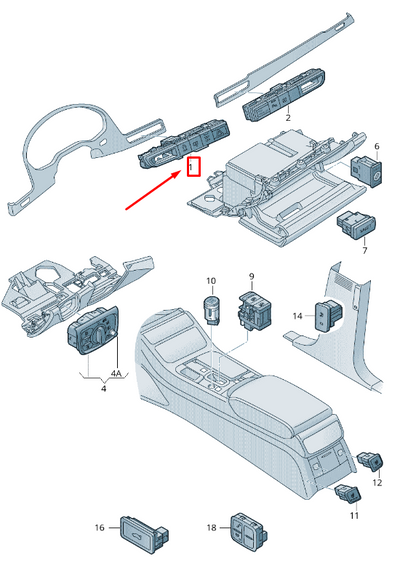 new audi a8 4h dashboard multiple switch 4h6959673c original