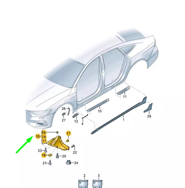NEW AUDI A7 4K8 FRONT RIGHT SIDE WHEEL SPOILER 4K8853888G