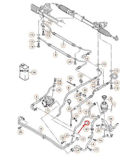 NEW AUDI A6 C6 POWER STEERING INTAKE HOSE 4F0422887M ORIGINAL