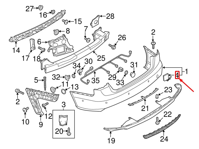 NEW AUDI A6 AVANT C7 REAR TOW HOOK COVER 4G5807441AGRU ORIGINAL
