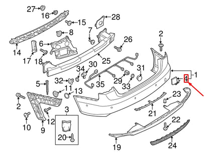 NEW AUDI A6 AVANT C7 REAR TOW HOOK COVER 4G5807441AGRU ORIGINAL