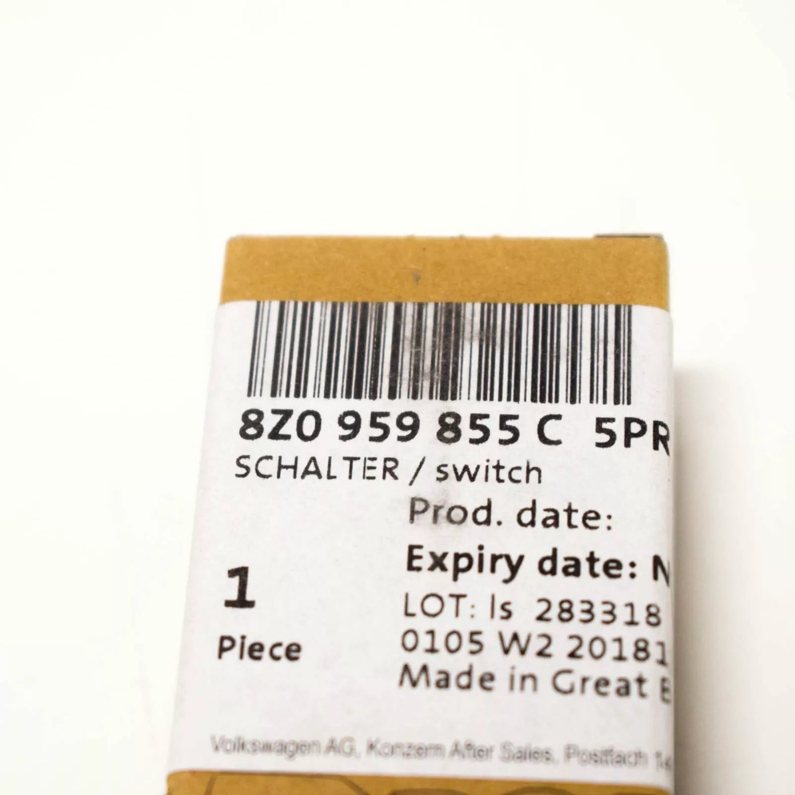 NEW AUDI A2 8Z0 FRONT RIGHT DOOR ELECTRIC WINDOW SWITCH 8Z0959855C 5PR