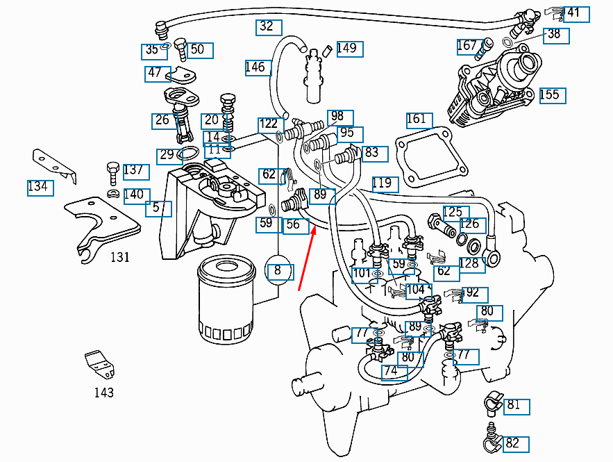 NEW MB E-CLASS W210 FUEL FILTER HOSE A6050700732 3.0 DIESEL 130KW ORIGINAL