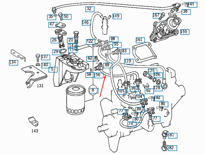NEW MB E-CLASS W210 FUEL FILTER HOSE A6050700732 3.0 DIESEL 130KW ORIGINAL