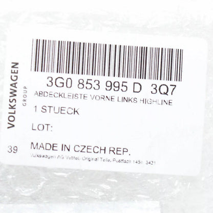 NEW VW PASSAT B8 3G SIDE MEMBER FRONT LEFT COVER TRIM 3G0853995D3Q7