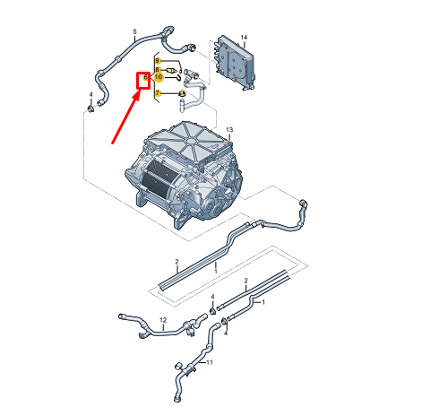 new audi q4 e-tron coolant hose with quick release coupling 1ea121053e original
