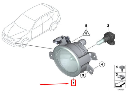 NEW BMW X5 E70 FRONT RIGHT FOG LIGHT 7184318 63177184318 ORIGINAL