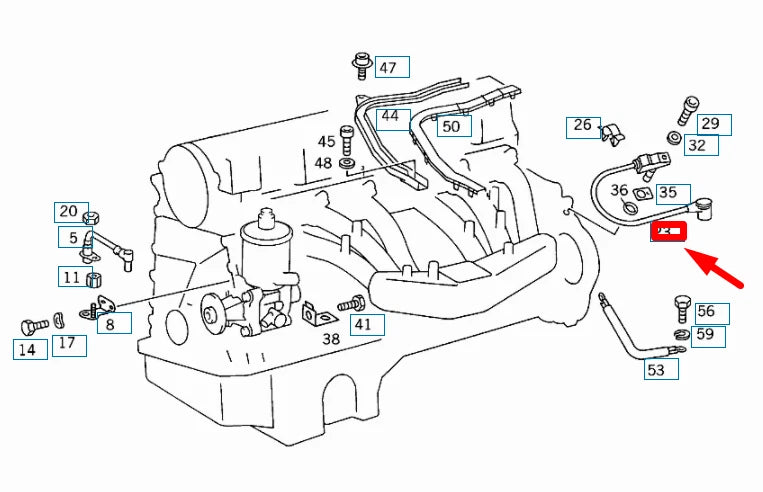 NEW MERCEDES-BENZ SL R129 CRANKSHAFT POSITION SENSOR A0021539028 ORIGINAL