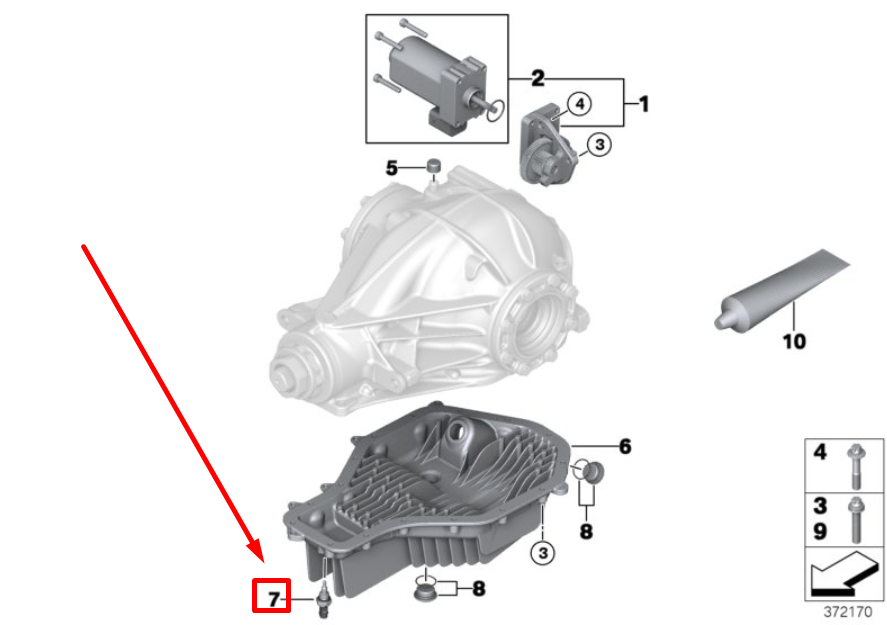new bmw x4 f98 rear differential oil temp. sensor 9488290 33109488290 original
