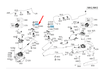 new mercedes-benz sprinter w906 adblue filler neck grommet a9064710013 original
