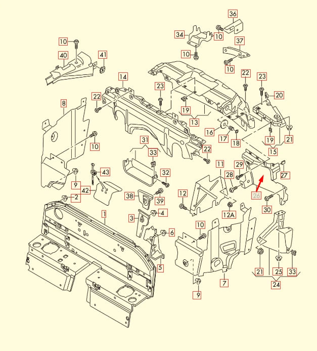 NEW AUDI R8 42 REAR UPPER LEFT HEAT SHIELD PLATE 420825645C
