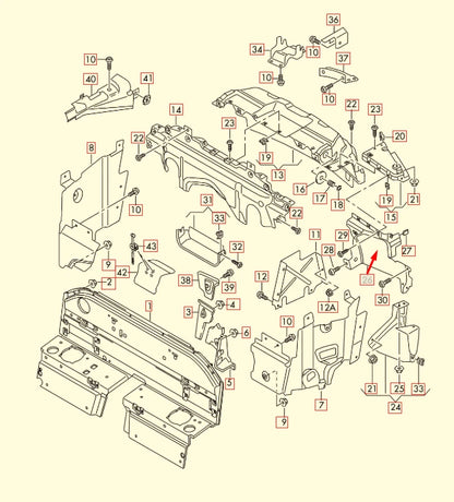 NEW AUDI R8 42 REAR UPPER LEFT HEAT SHIELD PLATE 420825645C