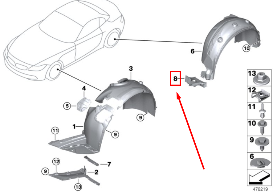 new bmw z4 roadster e89 rear left deflector lip 7209817 51717209817 original