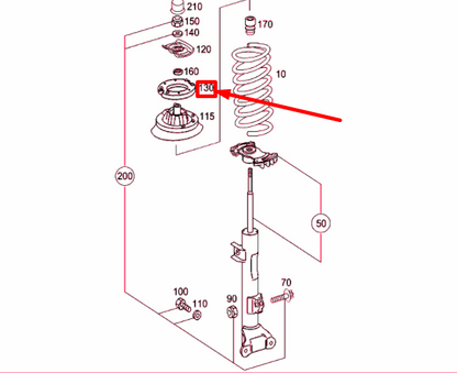 NEW MB C W203 RIGHT FRONT SUSPENSION STRUT RUBBER BUFFER A2033220444 ORIGINAL