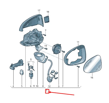 NEW VW TOUAREG 7P FRONT RIGHT SIDE WING MIRROR LHD 7P6857508BJ9B9 ORIGINAL