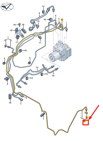 new audi e-tron gt brake line 9j1614721d original