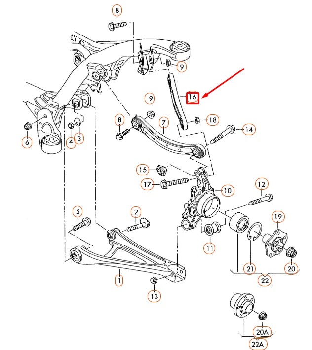 NEW AUDI Q7 4L REAR LEFT UPPER WISHBONE CONTROL ARM 7L0505397 ORIGINAL