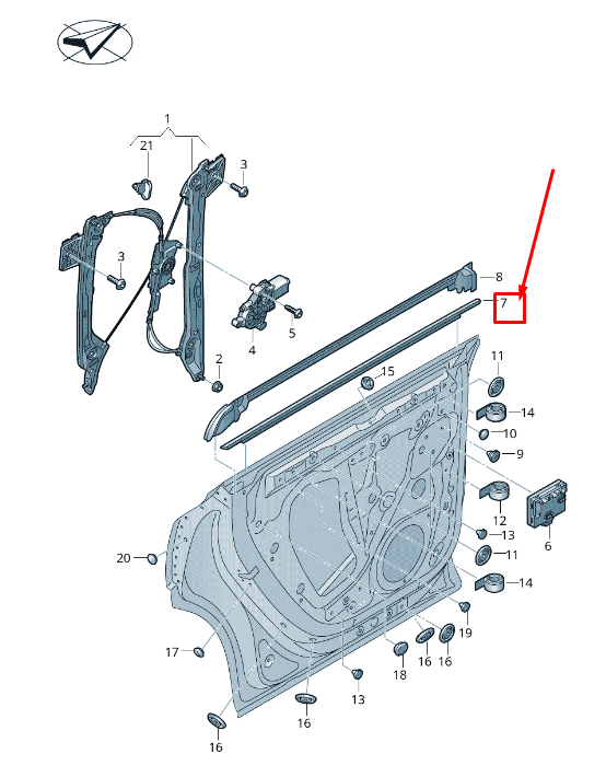 new audi q8 4mn rear right outer window slot seal 4m8839476ct94 original