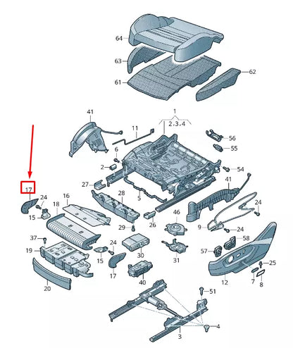 NEW VW TOUAREG CR RIGHT SEAT CUSHION DEPTH EXTENSION TRIM 4M08817922JV