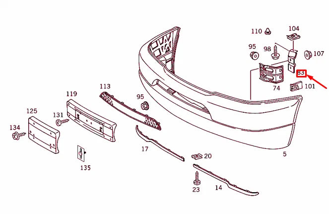 NEW MERCEDES-BENZ ML W163 FRONT BUMPER LEFT BRACKET A1638850514 ORIGINAL