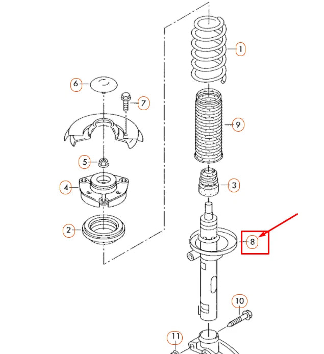 NEW AUDI A3 8P FRONT GAS SHOCK ABSORBER 1T0413031DB ORIGINAL