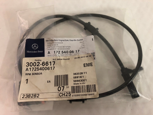 new mercedes-benz slk r172 rear left abs speed sensor a1725400617 original