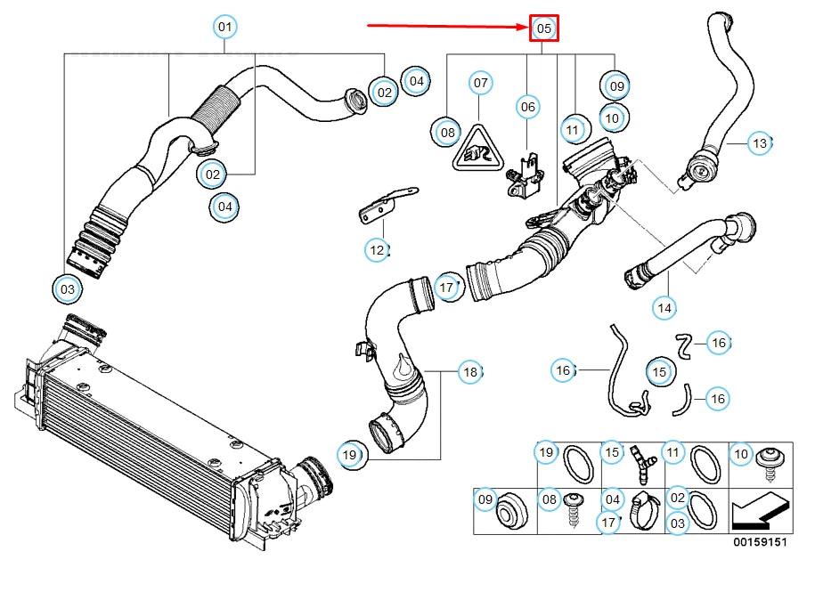 NEW BMW 1 COUPE E82 ENGINE AIR INTAKE HOSE 13717590305 ORIGINAL