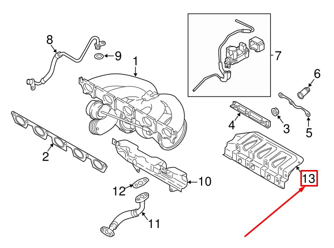 NEW AUDI A3 SPORTBACK 8V TURBOCHARGER MOUNT HEAT SHIELD 07K129597G ORIGINAL