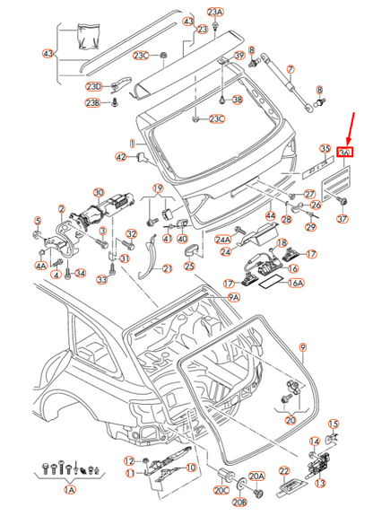 NEW AUDI A4 AVANT B8 REAR LICENSE PLATE HOLDER BRACKET 8T0827113A01C ORIGINAL