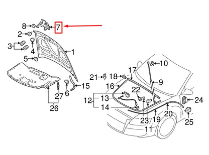 NEW AUDI R8 SPYDER 42 FRONT HOOD RELEASE LEVER 4F0823480C ORIGINAL