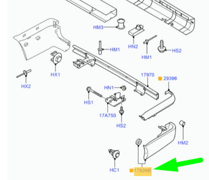 new ford transit mk3 rear bumper right side end cap 1370949 original