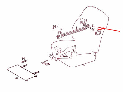 NEW MB E W124 FRONT SEAT SAFETY BELT RAIL TUNNEL COVER A1249193520 ORIGINAL