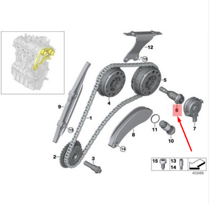 new bmw 1 f20 central valve vanos short 11368617694 8617694 original