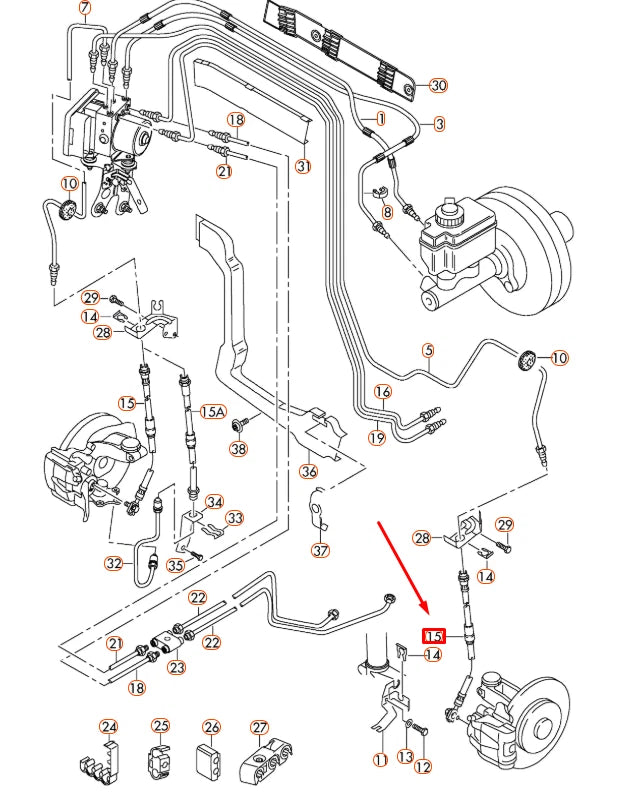 NEW AUDI A3 8P FRONT BRAKE HOSE 1K0611701K