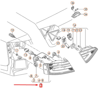 NEW AUDI A5 8T REAR LEFT OUTER TAILLIGHT 8T0945095A ORIGINAL