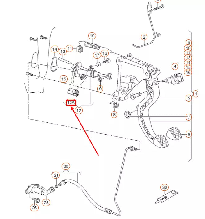 NEW VOLKSWAGEN UP CLUTCH PEDAL HALL SENSOR 5Q0927810 ORIGINAL
