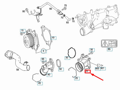 NEW MB E W211 COOLANT THERMOSTAT WITH HEATING CONNECTION A6422002115 ORIGINAL